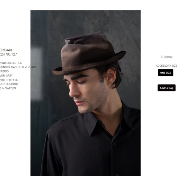 HORISAKI Design & Handel Rabbit Fur Felt Grey Hat Bowler Swedish Japanese Unisex - Picture 3 of 16